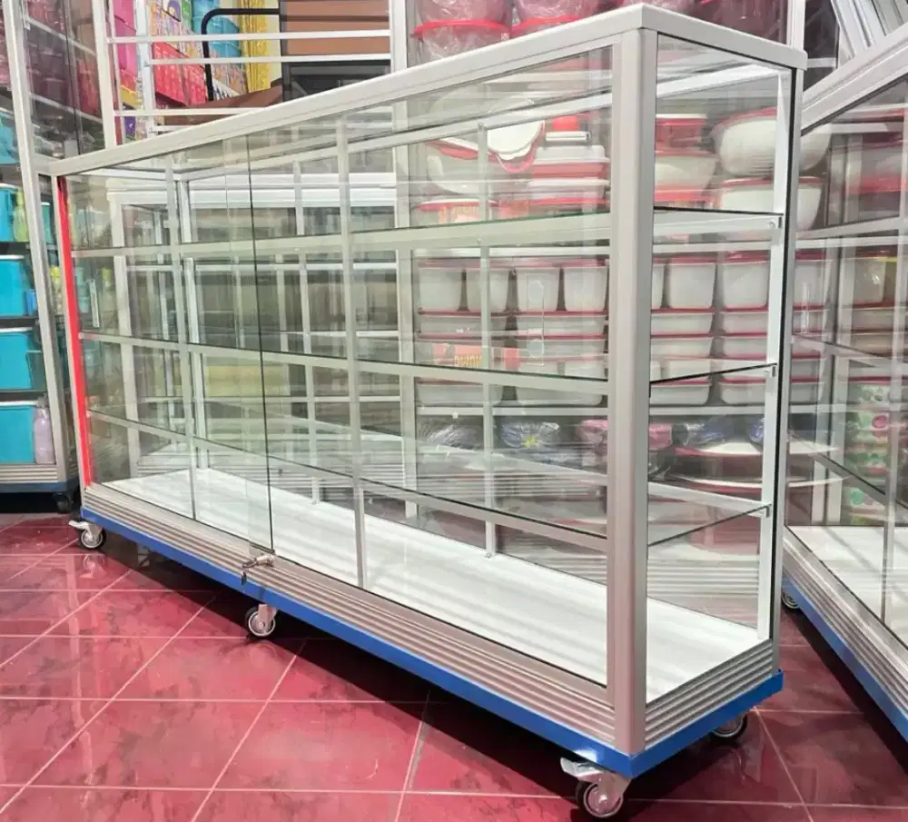 Etalase Pake RODA BESAR + Siku Besi 2Mx1M Buat Usaha