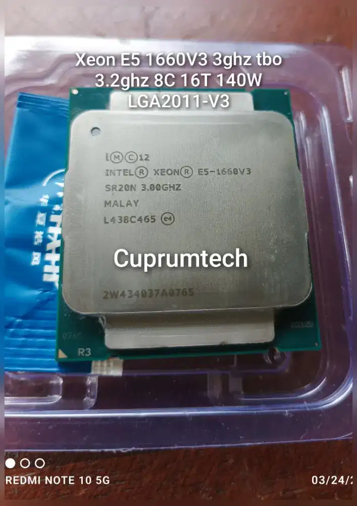 XEON E5 1660 V3 3ghz tbo 3.2ghz 8C 16T lga 2011v3