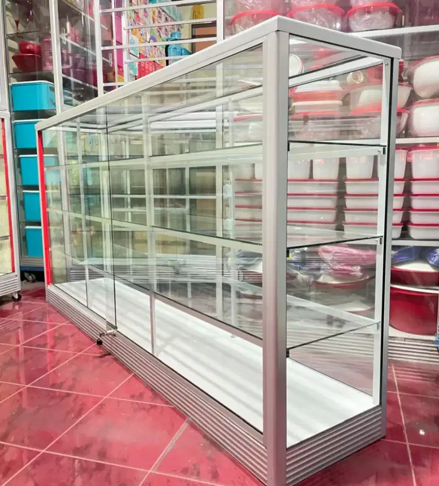 Etalase Panjang 2M x 1M Untuk Perlengkapan Usaha Anda