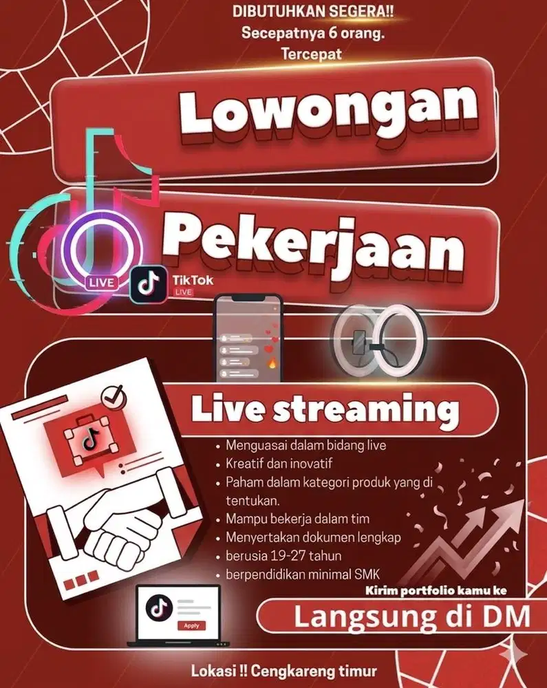 Dibutuhkan segera loker live tiktok