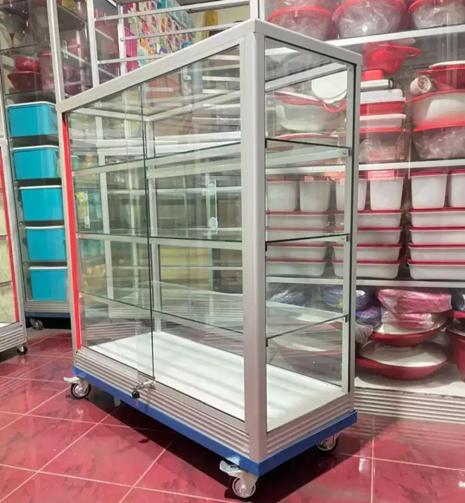 Etalase Pakai Roda & Kunci 1Mx1M Serbaguna
