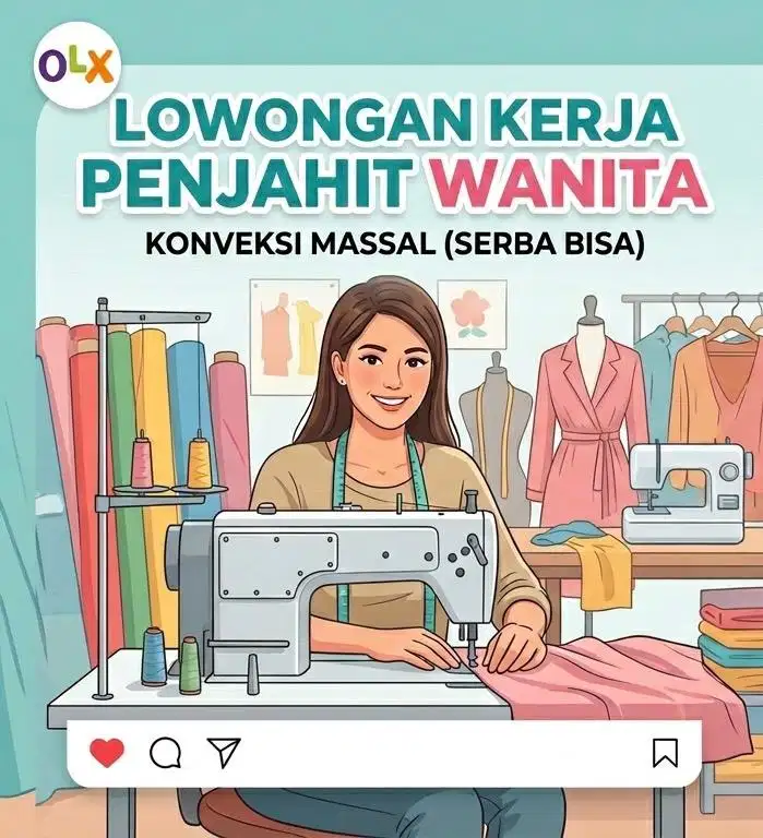 Lowongan Penjahit Wanita - Gaji Pokok + Borongan - Lenteng Agung