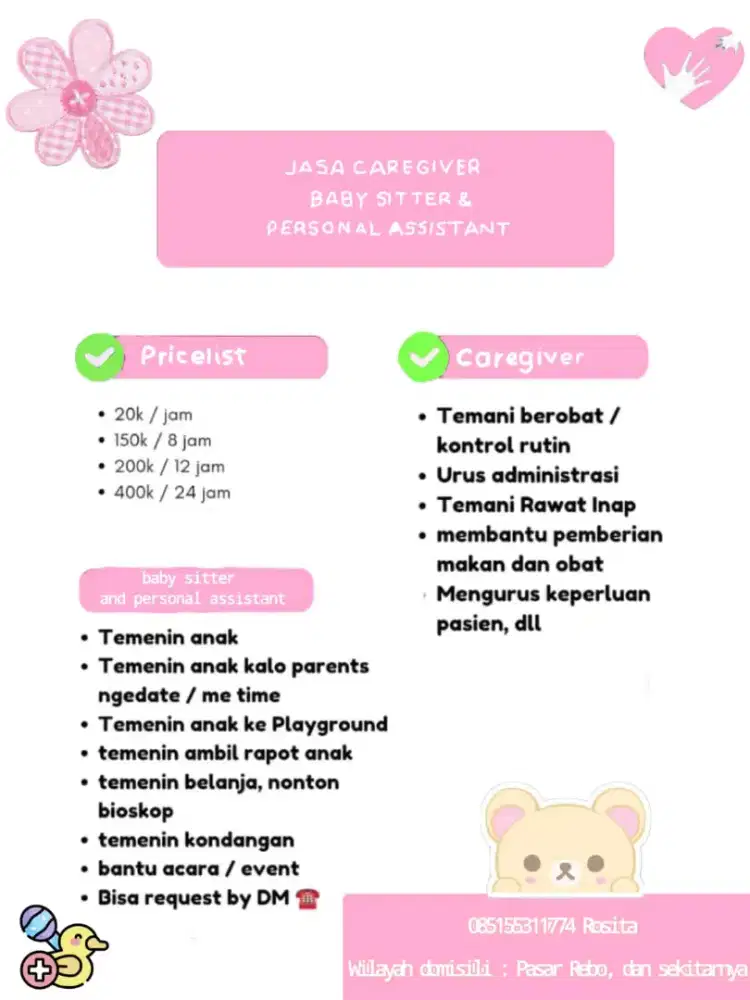 Jasa caregiver, Personal Assistant (supporting)