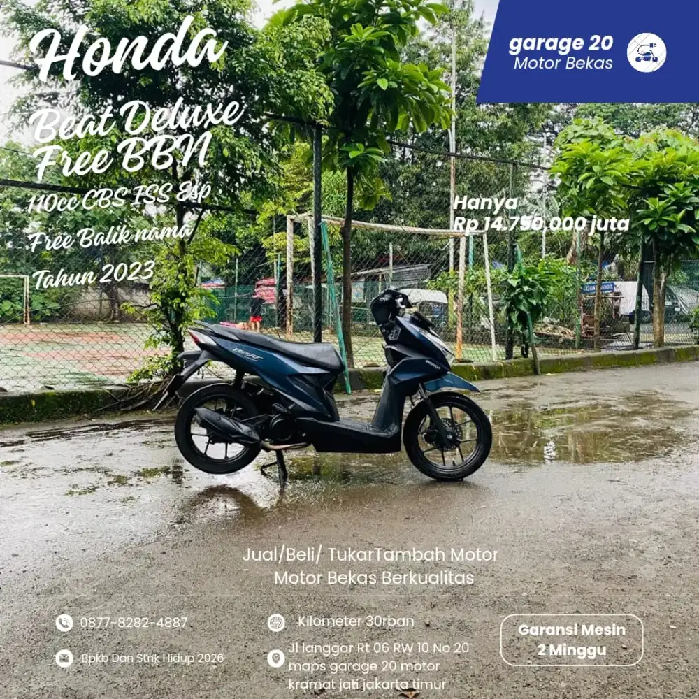 Honda beat deluxe 110cc cbs iss free balik nama tabun 2023