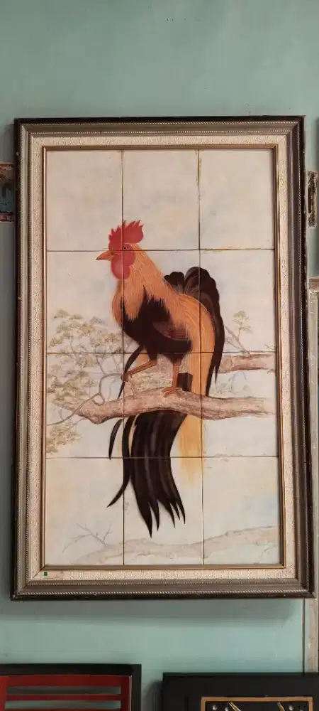 Lukisan ayam keramik