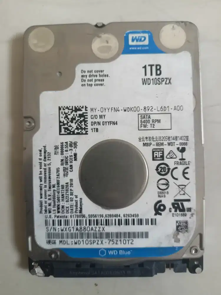 Hdd laptop wd 1 tera