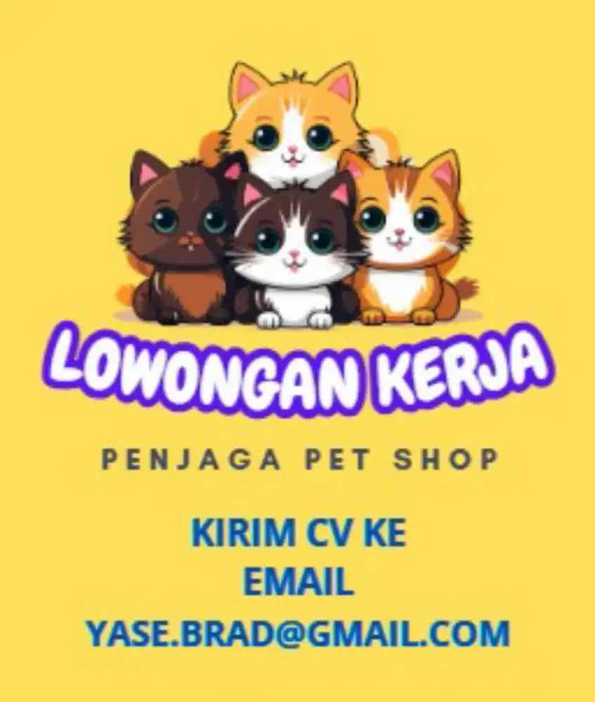 PENJAGA TOKO / KASIR PETSHOP