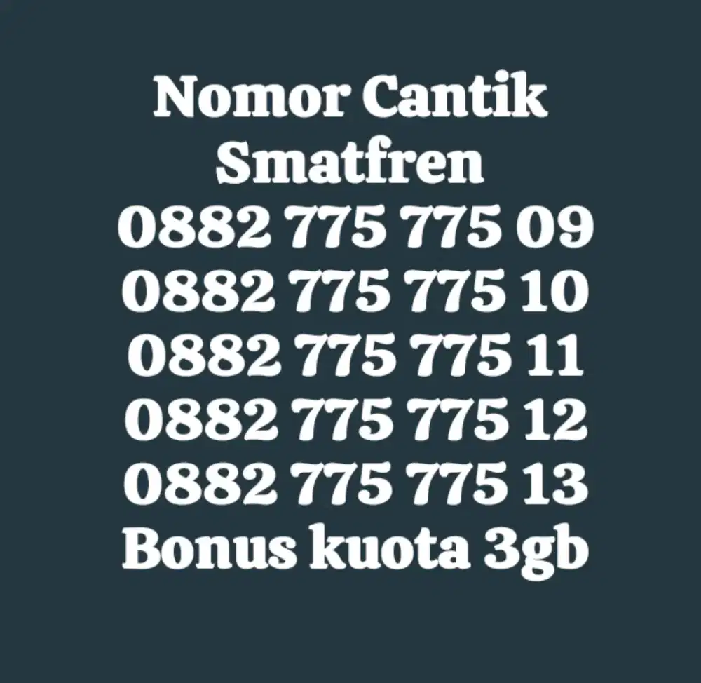 SMATFREN/NOMOR CANTIK