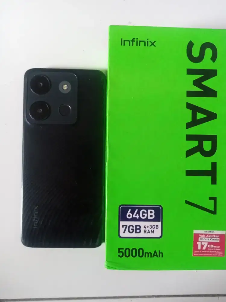 Infinix Smart 7 hitam 4/64 second fullset nego tipis
