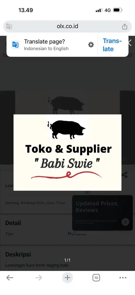 Toko babi di pusat kota