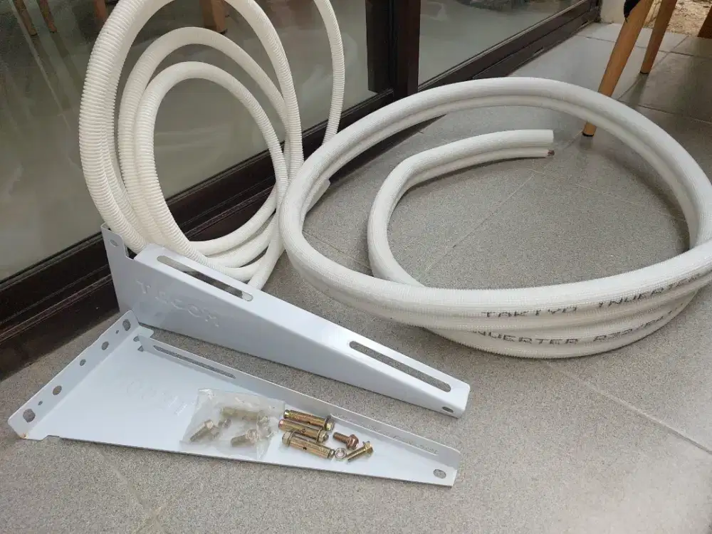 Pipa AC 3M Siap Pasang (Baru) + Selang 5M & Bracket