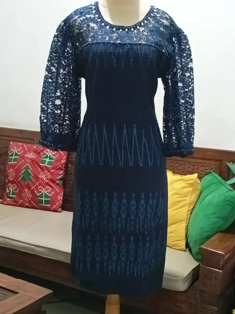 Dress brokat mix tenun