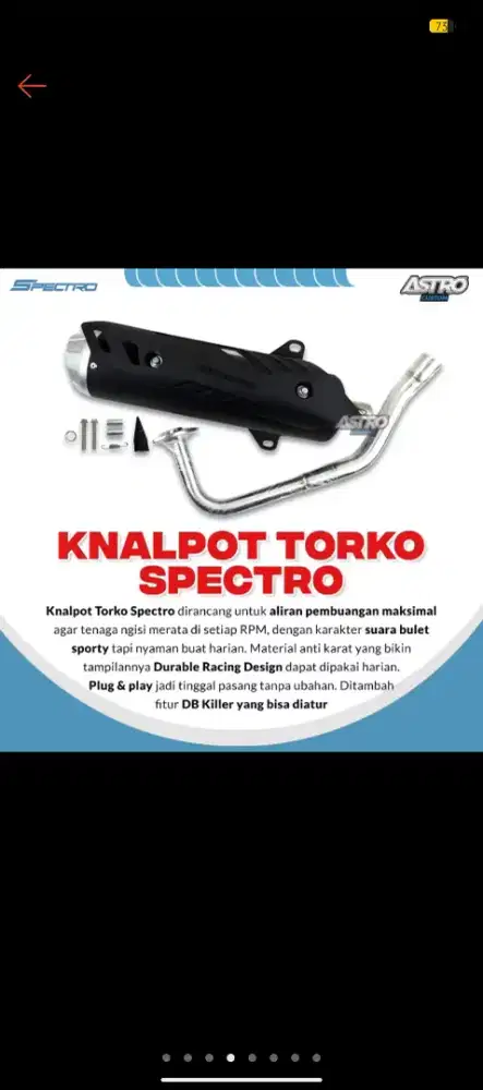 Jual knalpot merk spectro torko untuk pcx 160/vario 160