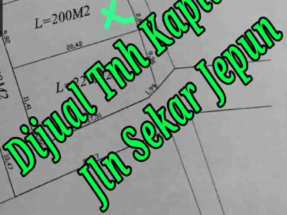 Dijual Tanah Kapling di Jln Sekar Jepun Gatsu Timur Denpasar Bali