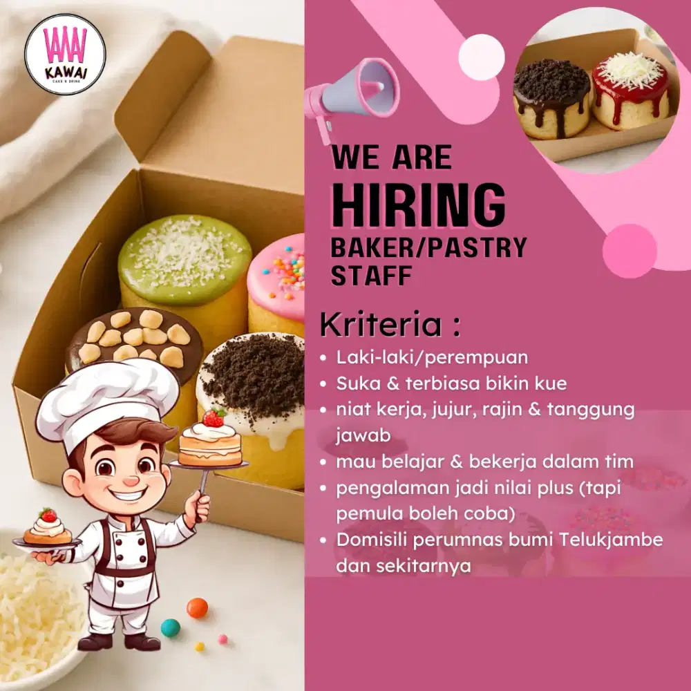 Loker baker/pastry staff
