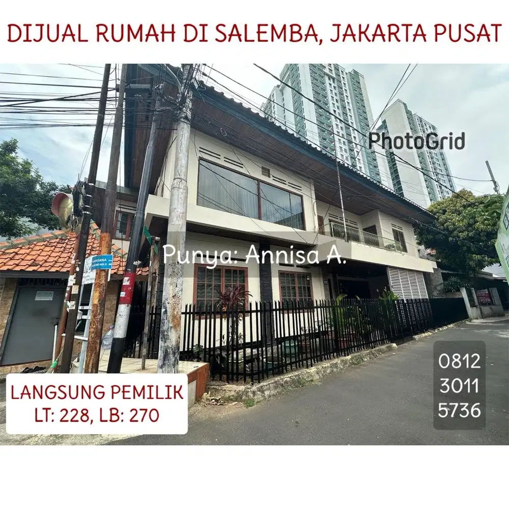 Langsung Pemilik, Rumah di Salemba Jakarta Pusat akses mobil