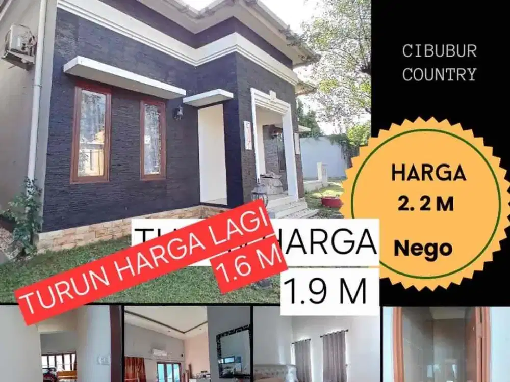 Jual cepat rumah tanah luas di cibubur country