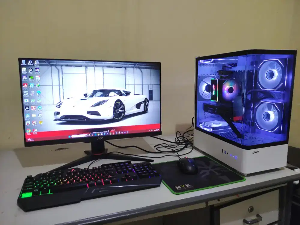 PC GAMING Siap Main RTX 3060 TI, Intel i3 12100F, Monitor AOC 144 hz