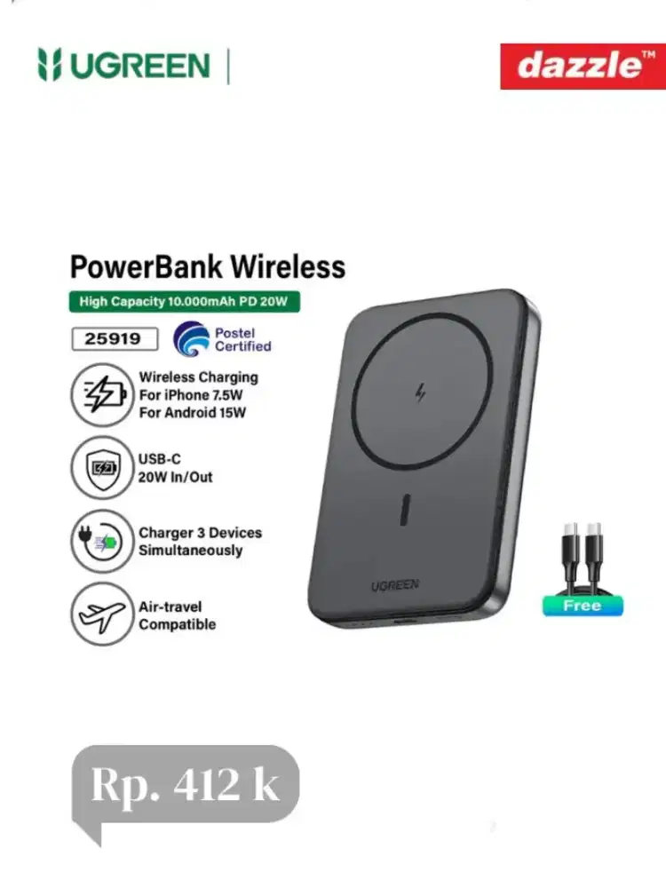Powerbank wireless 10k mAh 20W fast charger