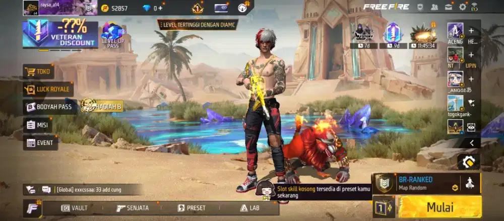 Jual akun ff lama termurah