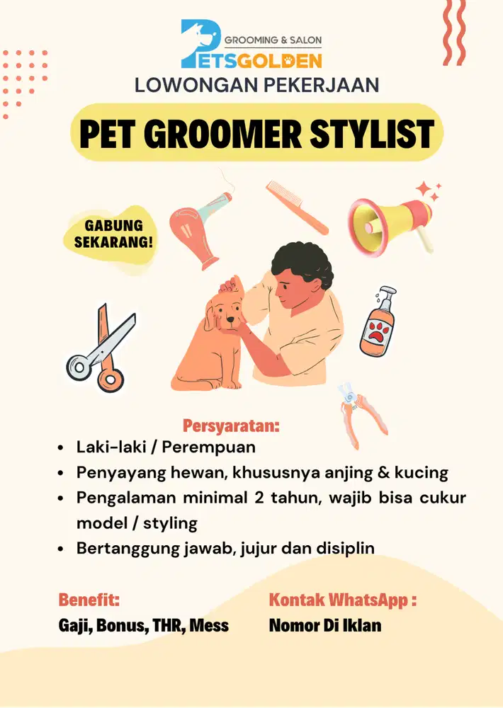 Loker Groomer Styling Petshop | lowongan kerja groomer anjing kucing