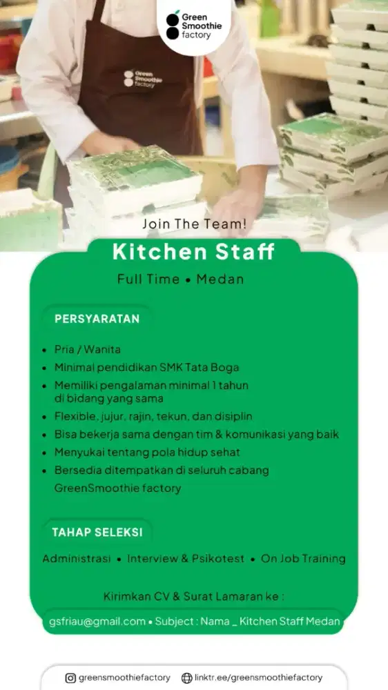 DIBUTUHKAN HELPER BAGIAN DAPUR