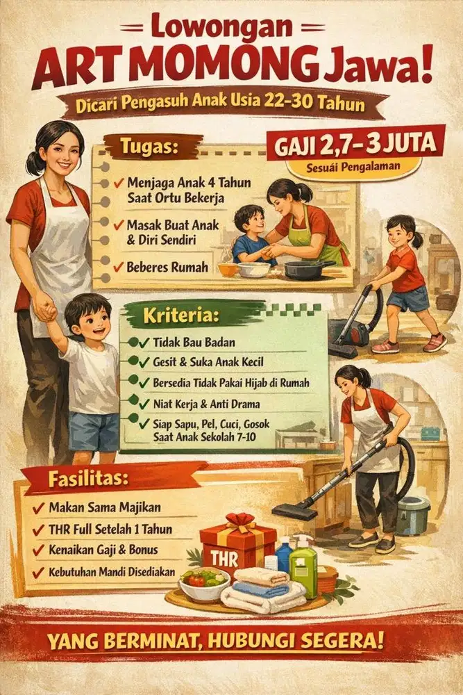 Mencari ART momong WANITA