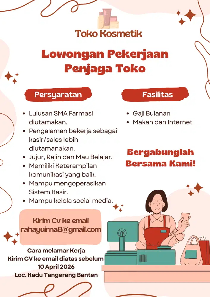 LOKER PENJAGA TOKO KOSMETIK