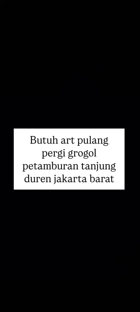 Di cari ART pulang pergi