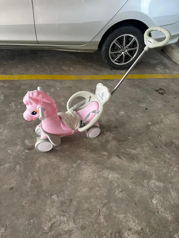 Mainan Anak Ride On Exotic ET-2110 3in1 Dorong Kuda Pink Murah