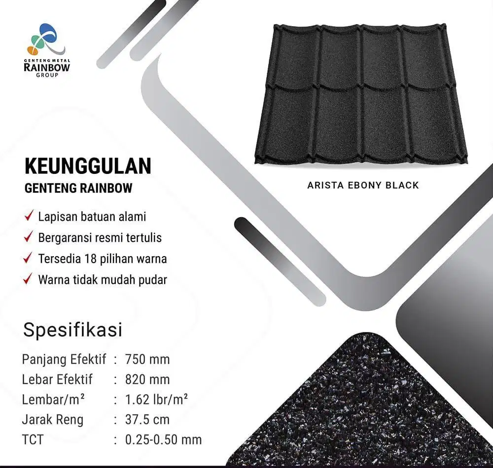 Atap Arista Stone Black 2x4