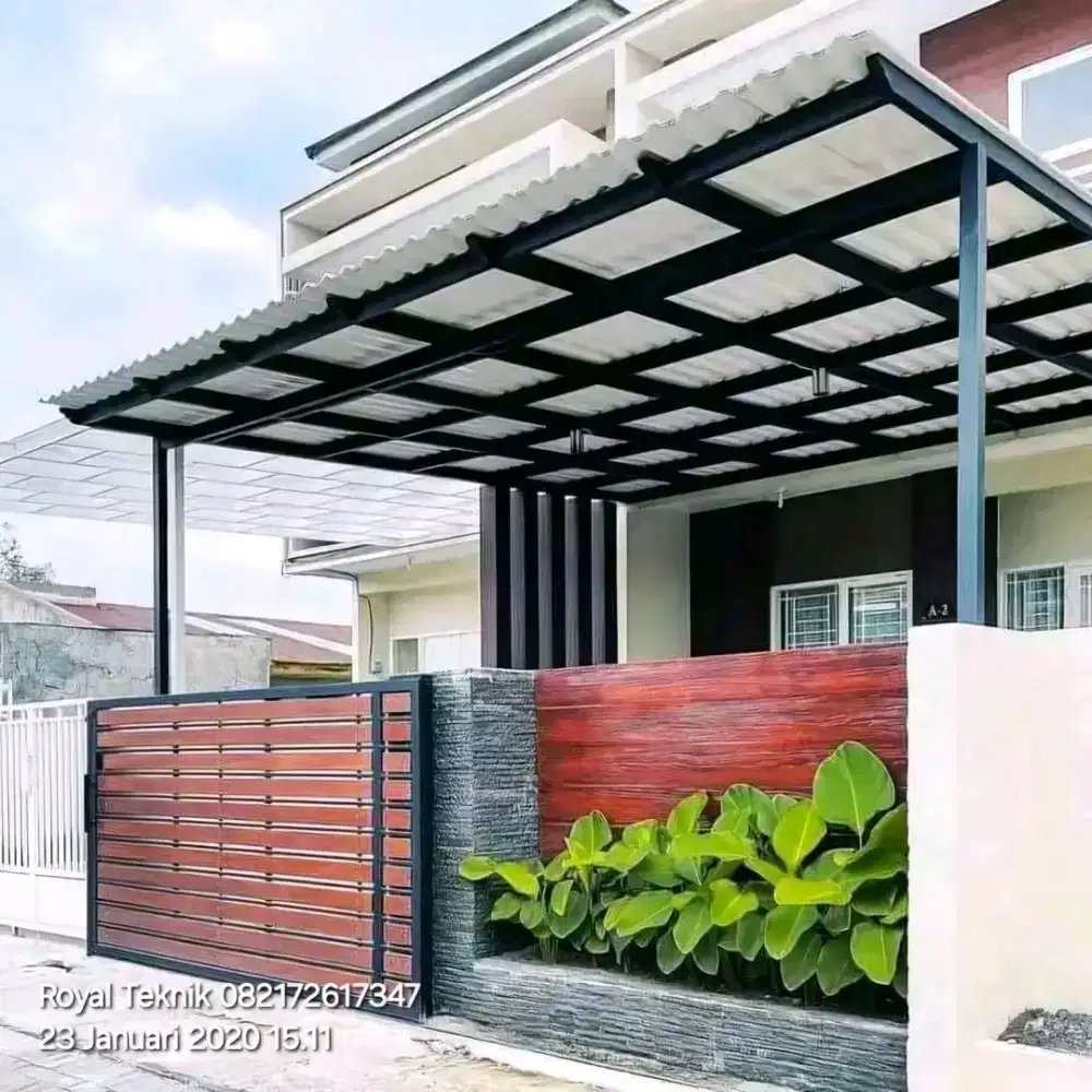 Atap teras alderon dan spandek permeter