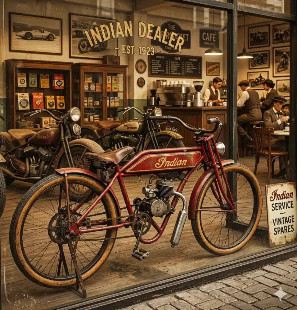 Sepeda motor flattank roundtank indian modif retro vintage lawas antik