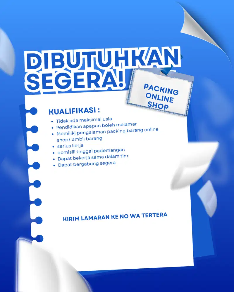 lowongan packing online shop dan pickers