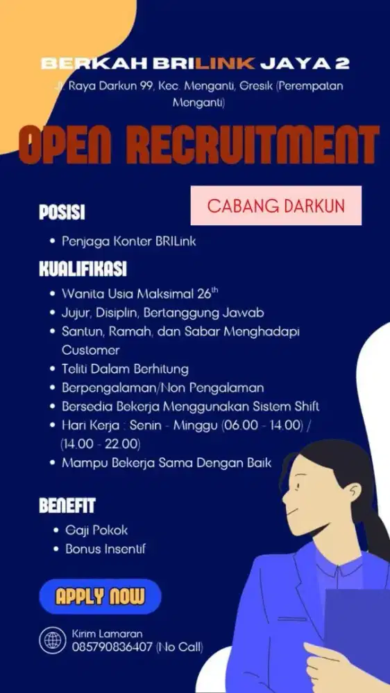 Loker Jaga Brilink Menganti