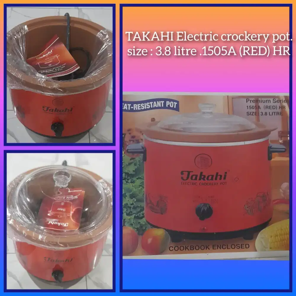 TAKAHI  Electric Crockery Pot size : 3.8  Litre.