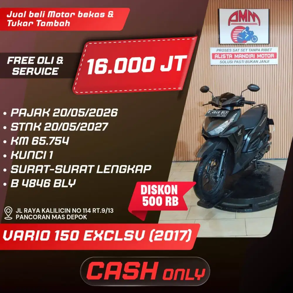 VARIO 150 EXCLSV 2017 PAJAK HIDUP CC 0% KREDIVO TOKPED SPAYLATER GOPAY