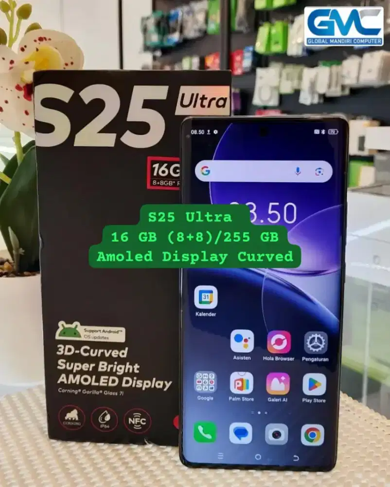 S25 Ultra Superslim Amoled Curved  RAM 16 (8+8)/256 GB Android 15  NFC