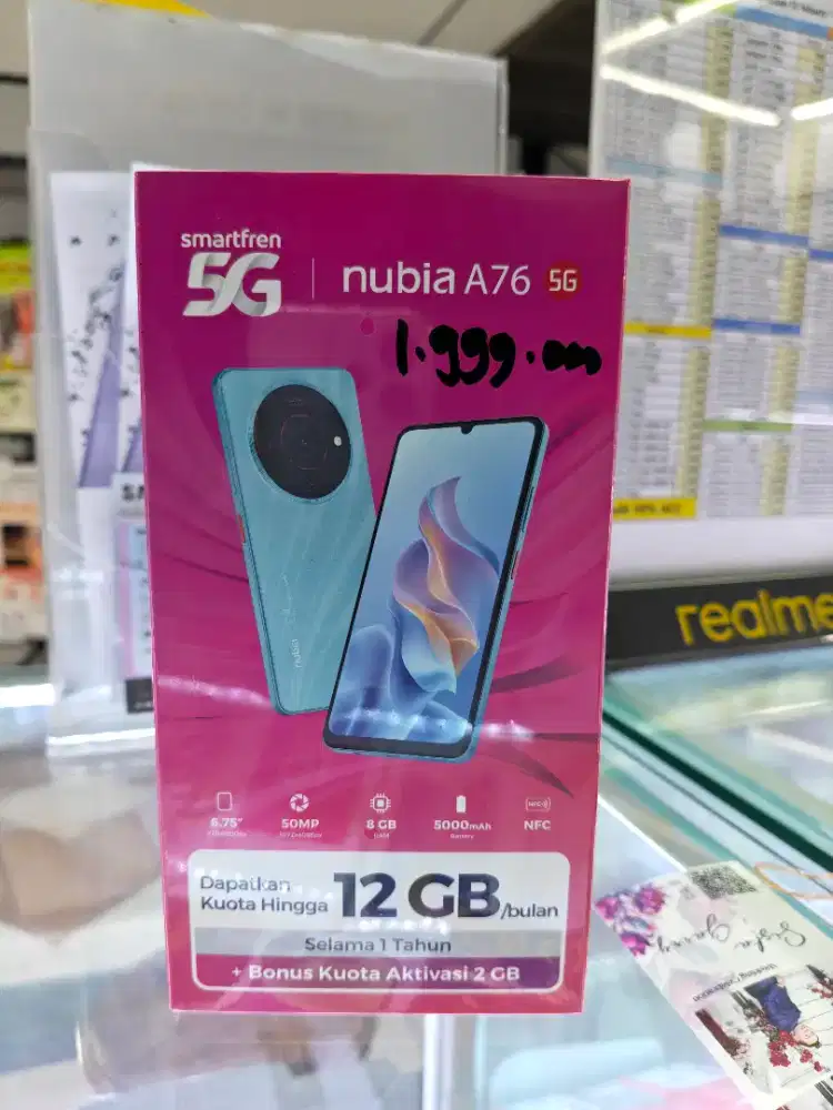 Nubia A76 5g 8/128gb baru