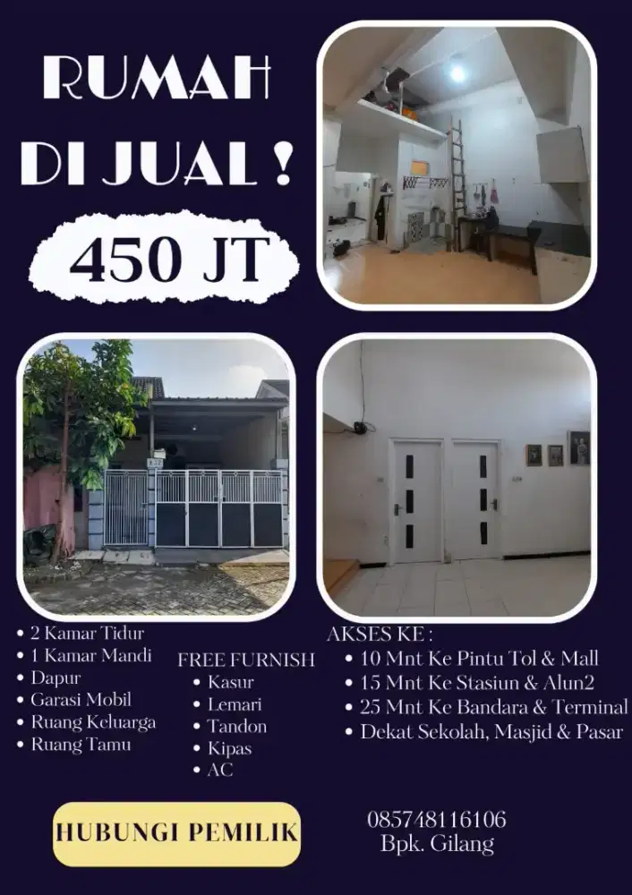 Rumah Second, Pondok Nirwana Anggaswangi Sukodono Full Renov BU Cepat