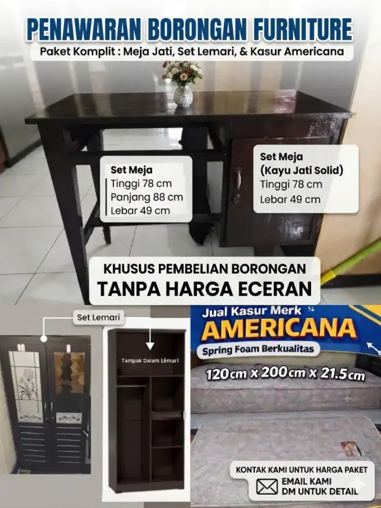 Kasur lemari pakaian meja . nego tipis
