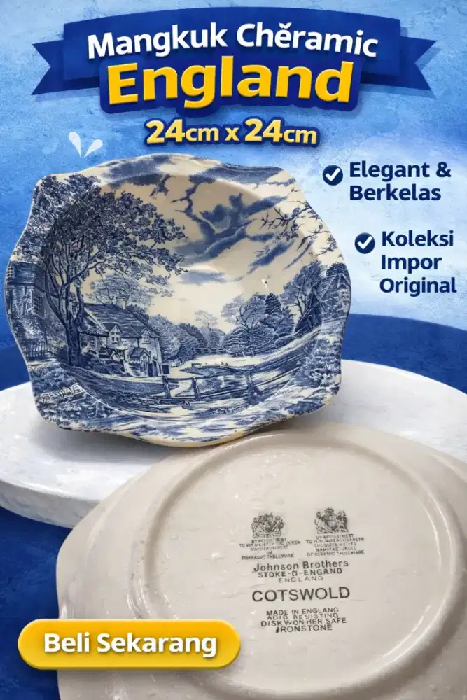 Antik Mangkuk Biru England