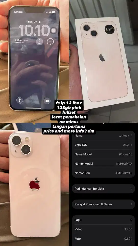 Iphone 13 pink ex ibox 128gb