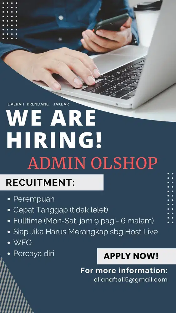 Dibutuhkan Admin Online Shop