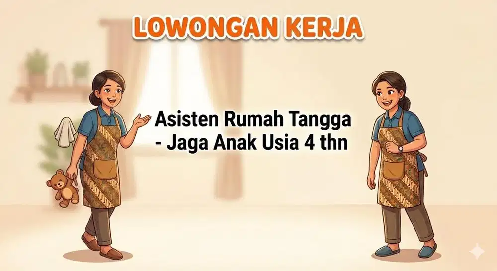 Dicari Asisten Rumah Tangga - Jaga Anak Usia 4thn