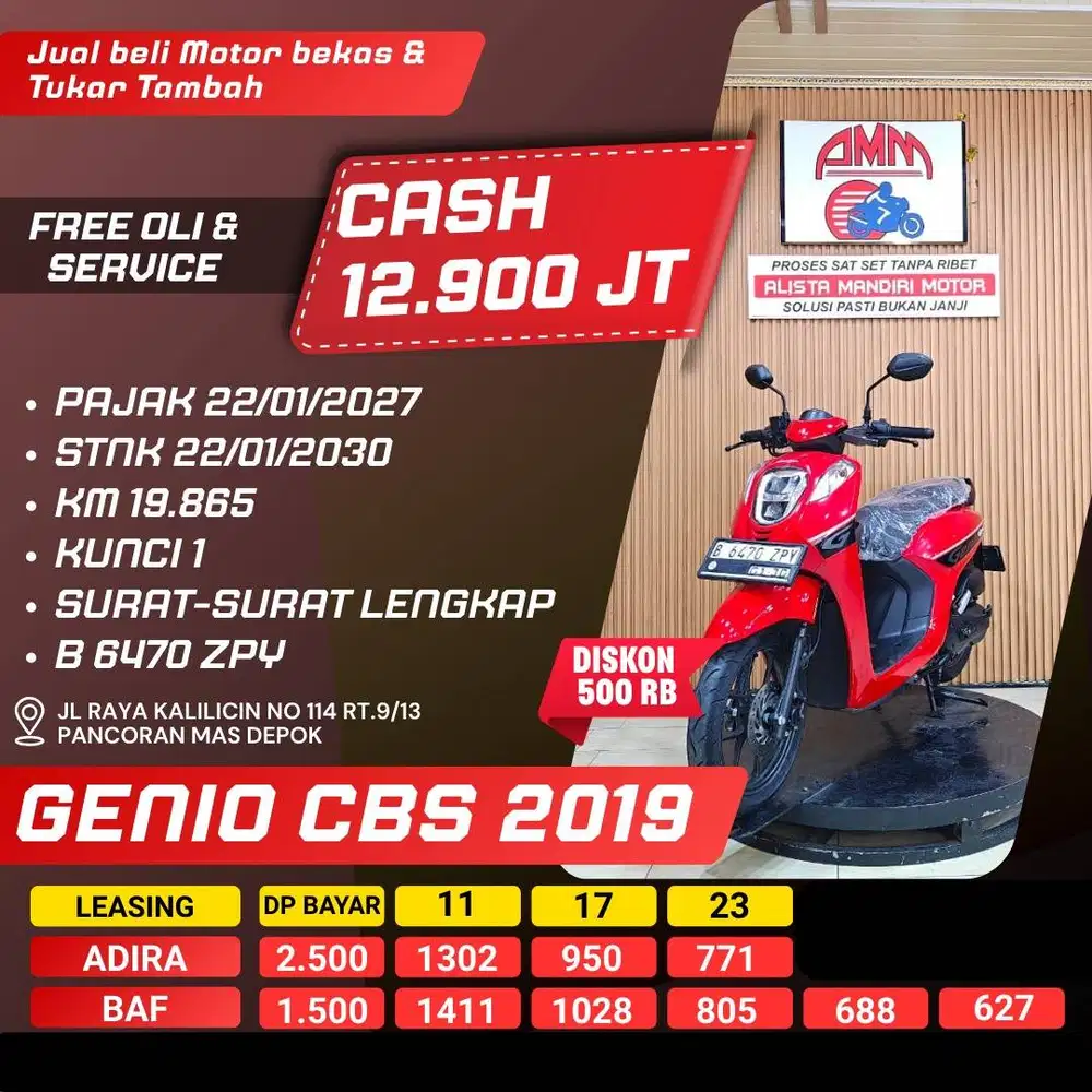 GENIO CBS 2019 PAJAK HIDUP CC 0% KREDIVO INDODANA SPAYLATER ALISTA