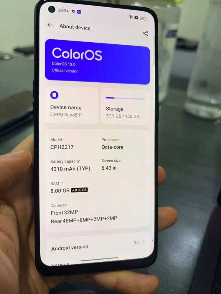 OPPO Reno 5F RAM 16GB (8+8) / 128GB - Layar AMOLED - Fast Charge 33W