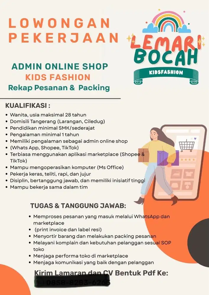 LOKER ADMIN REKAP DAN PACKING ONLINE SHOP