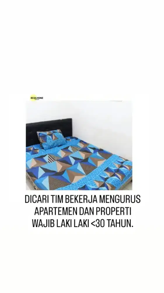 Mencari bebersih apartemen dan ngurusin penyewa serta perawatan nya