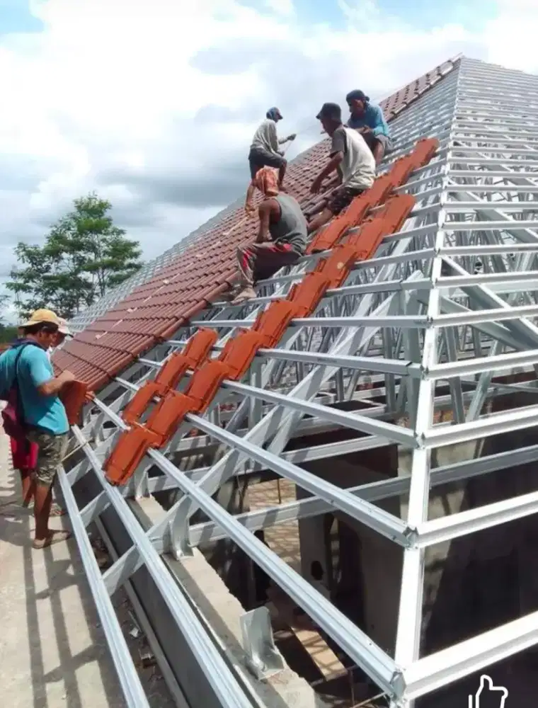 Renovasi rangka rumah atap genteng bitumen dan kanopi